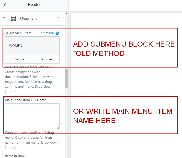 Create Simple submenu with title