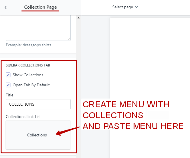 Page edit settings