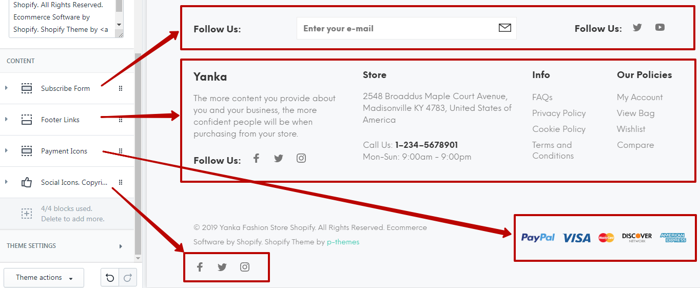 FOOTER ADDRESS FIELD
