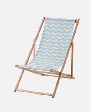 Beach chair, foldable light blue