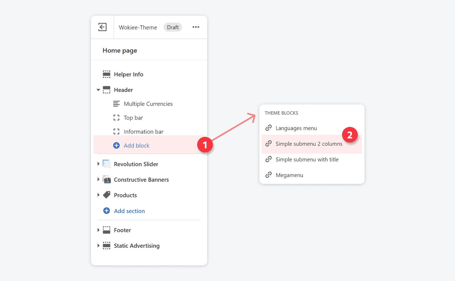 Create Simple submenu with title