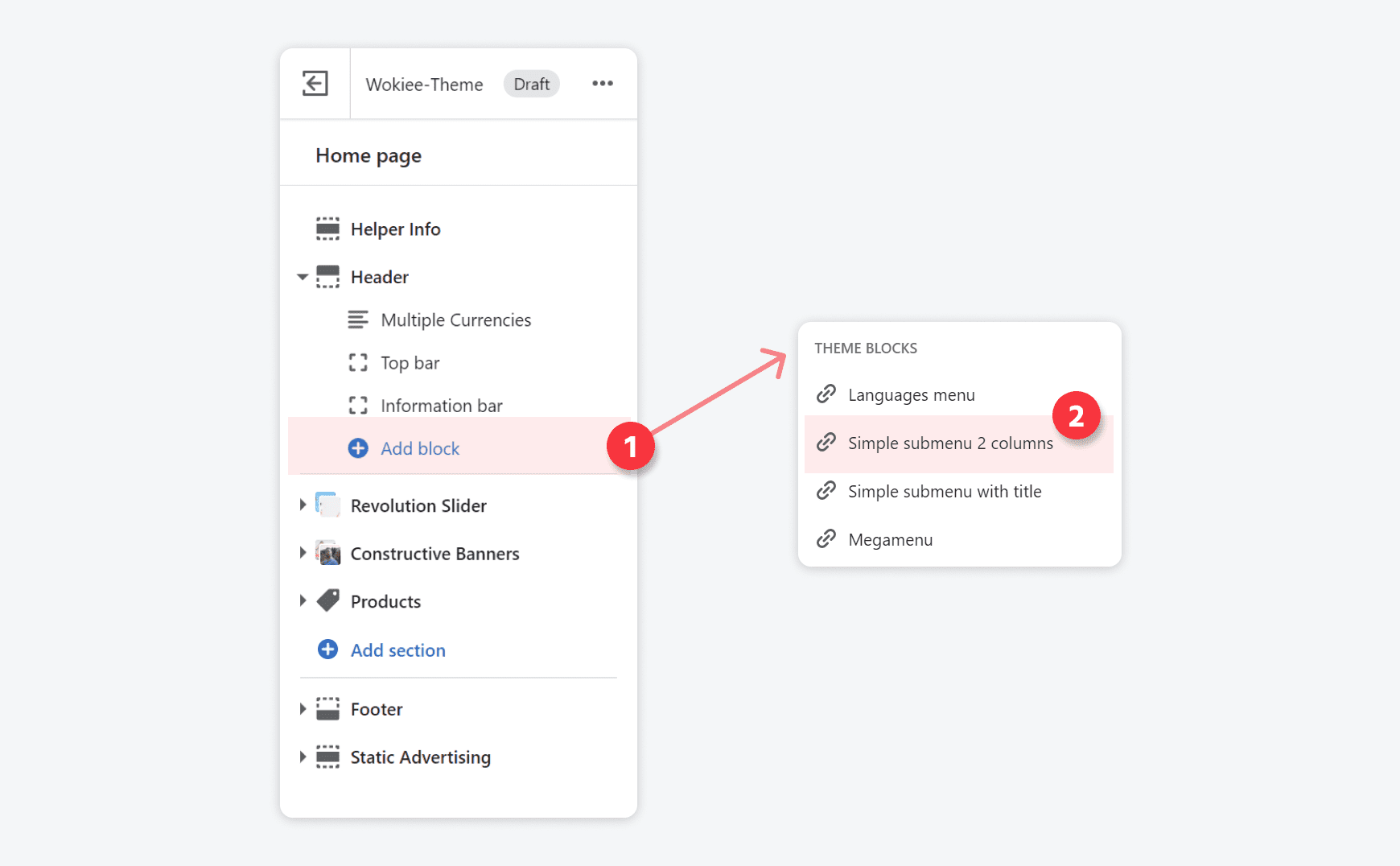 Create Simple submenu with title