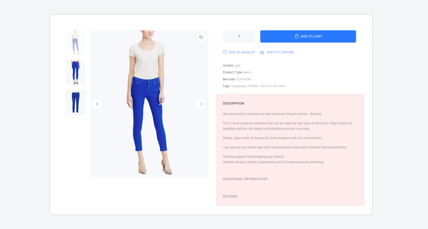 product page
