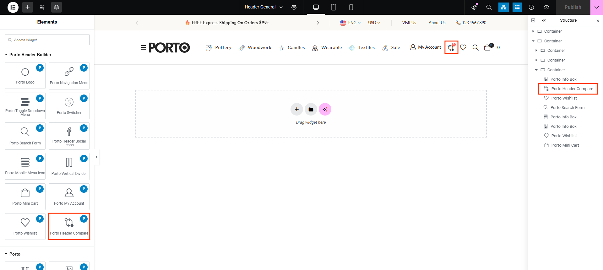 Porto Compare Icon Element - Porto Documentation