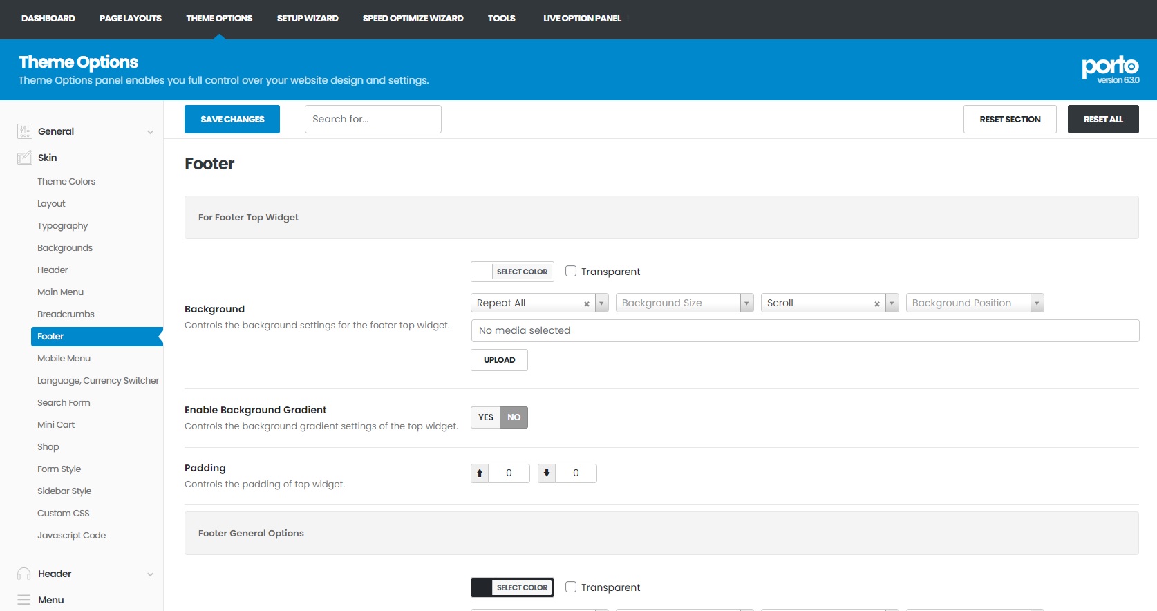 Footer Skin for legacy mode