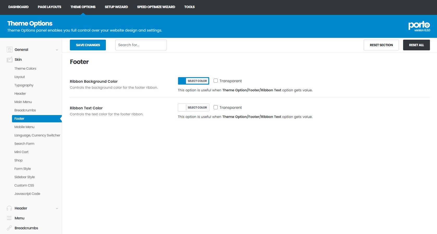 Footer Skin for soft mode