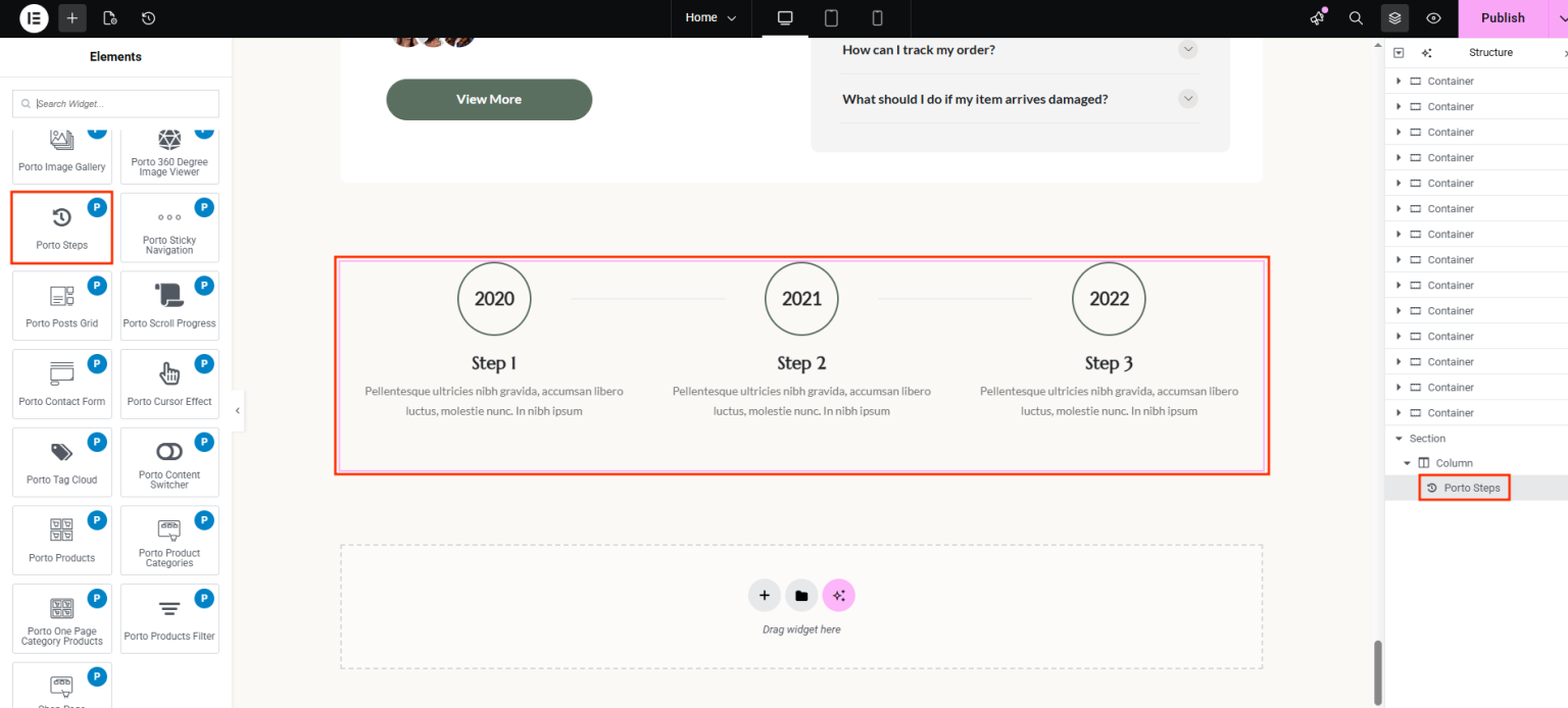Steps Element - Porto Documentation