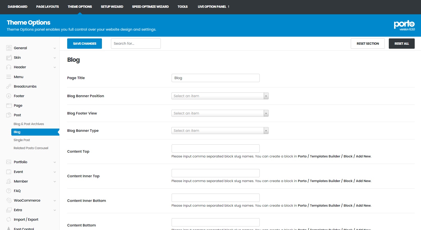 Blog Option