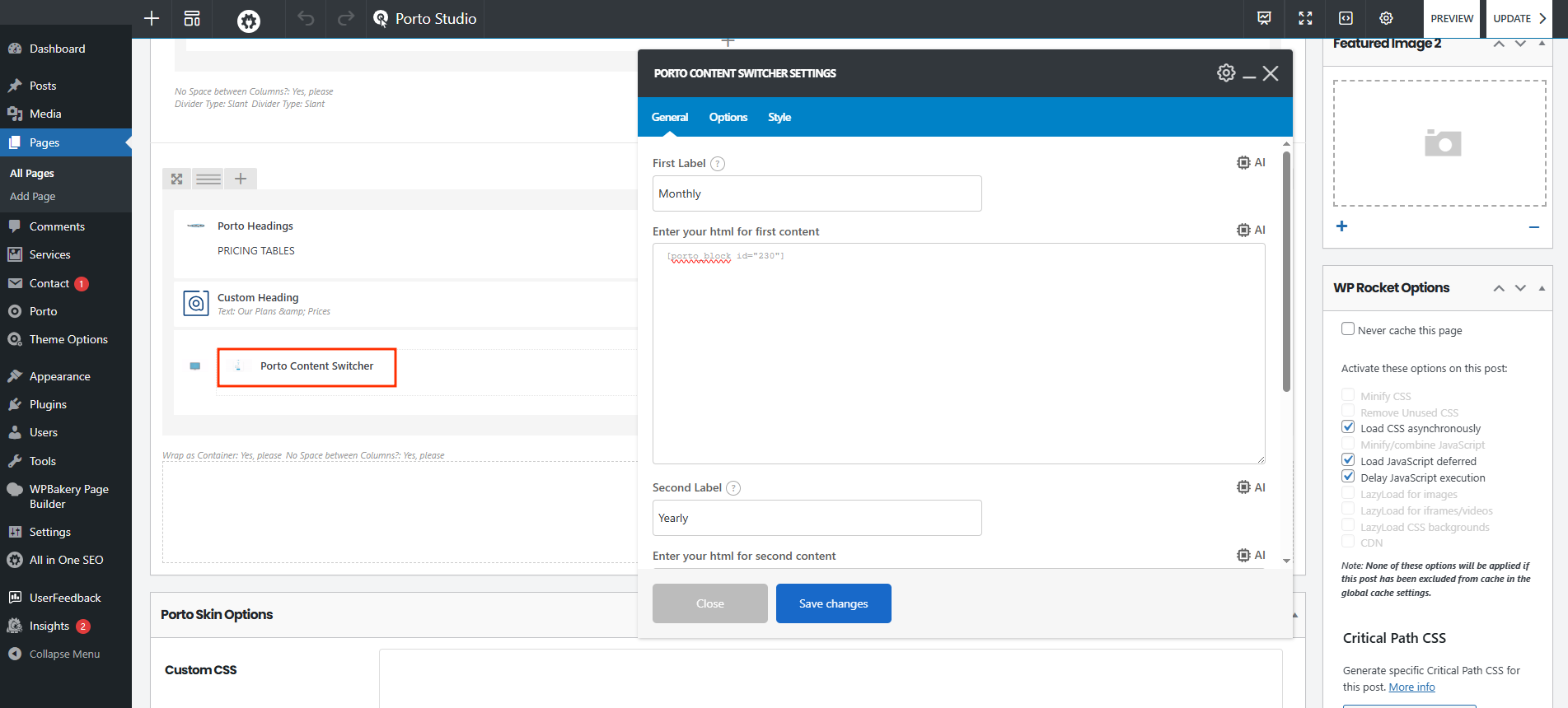 Content Switcher Element - Porto Documentation