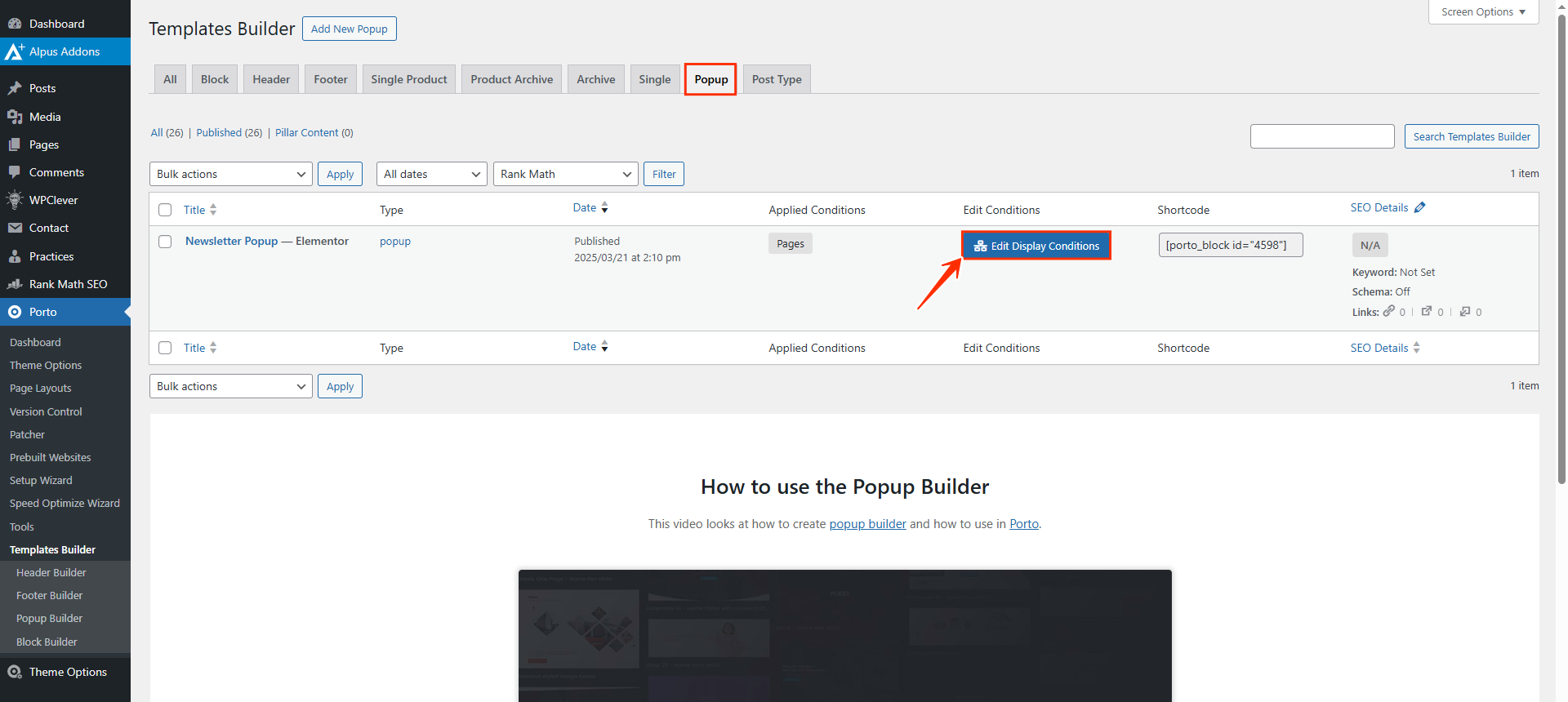How to Edit or Remove Newsletter Popup with ELMENTOR - Porto Documentation