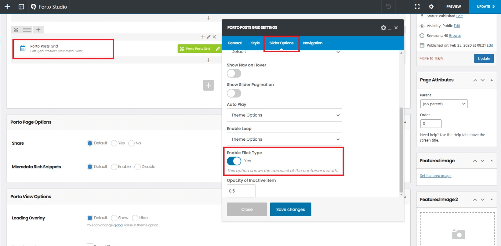 How to use Flick Carouse in Wpbakery Page Builder