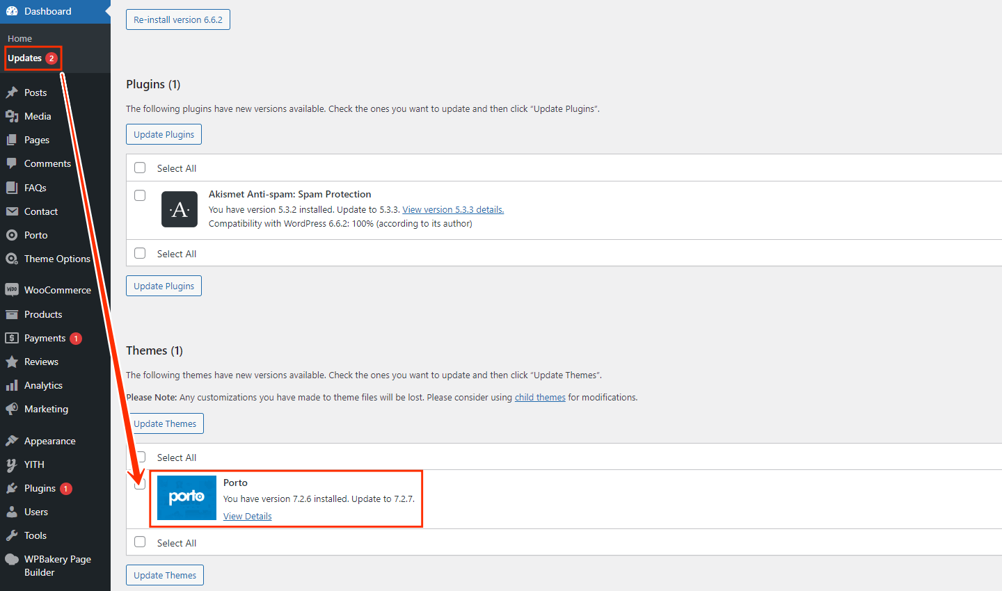 Update Theme - Porto Documentation
