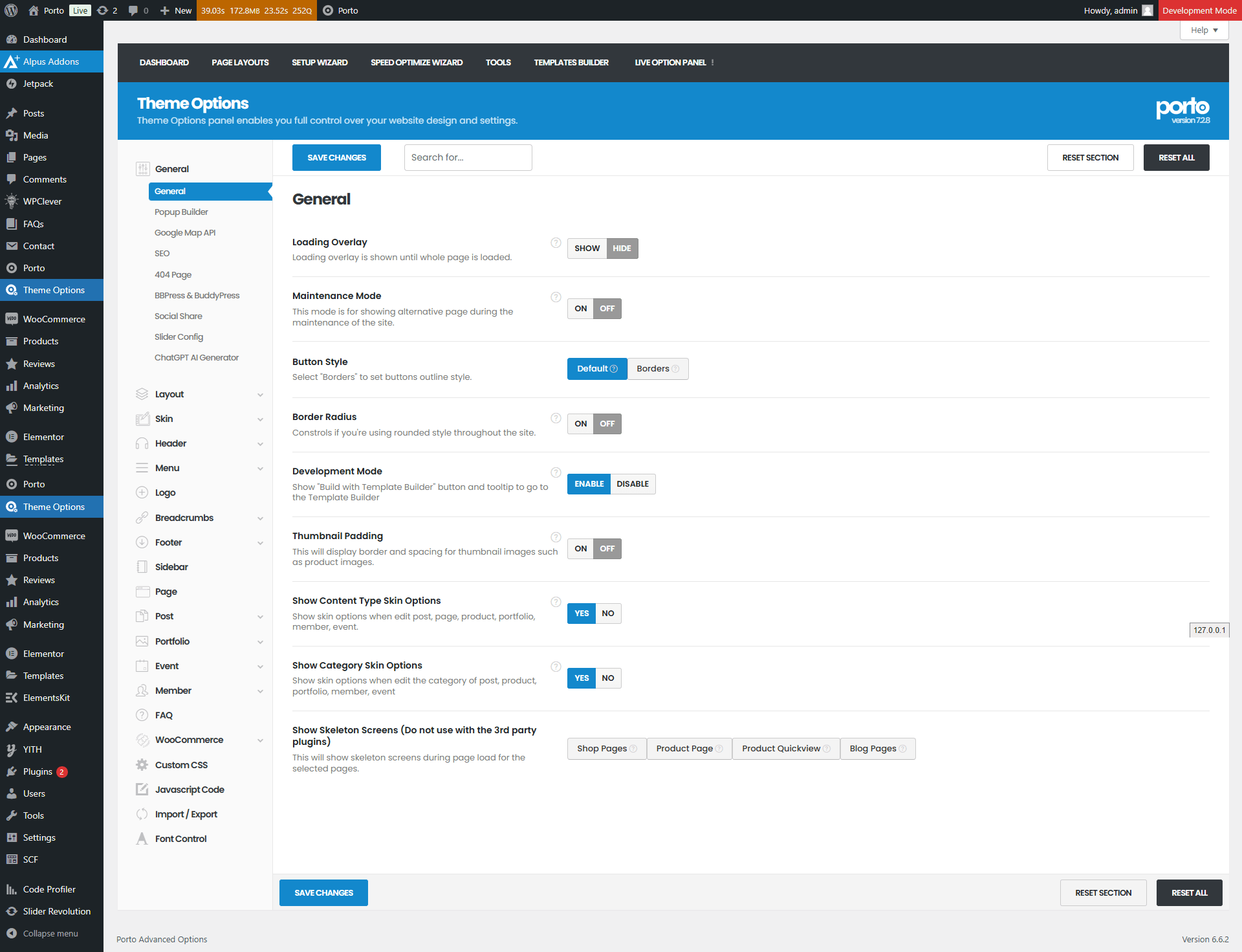 Theme Options - Porto Documentation