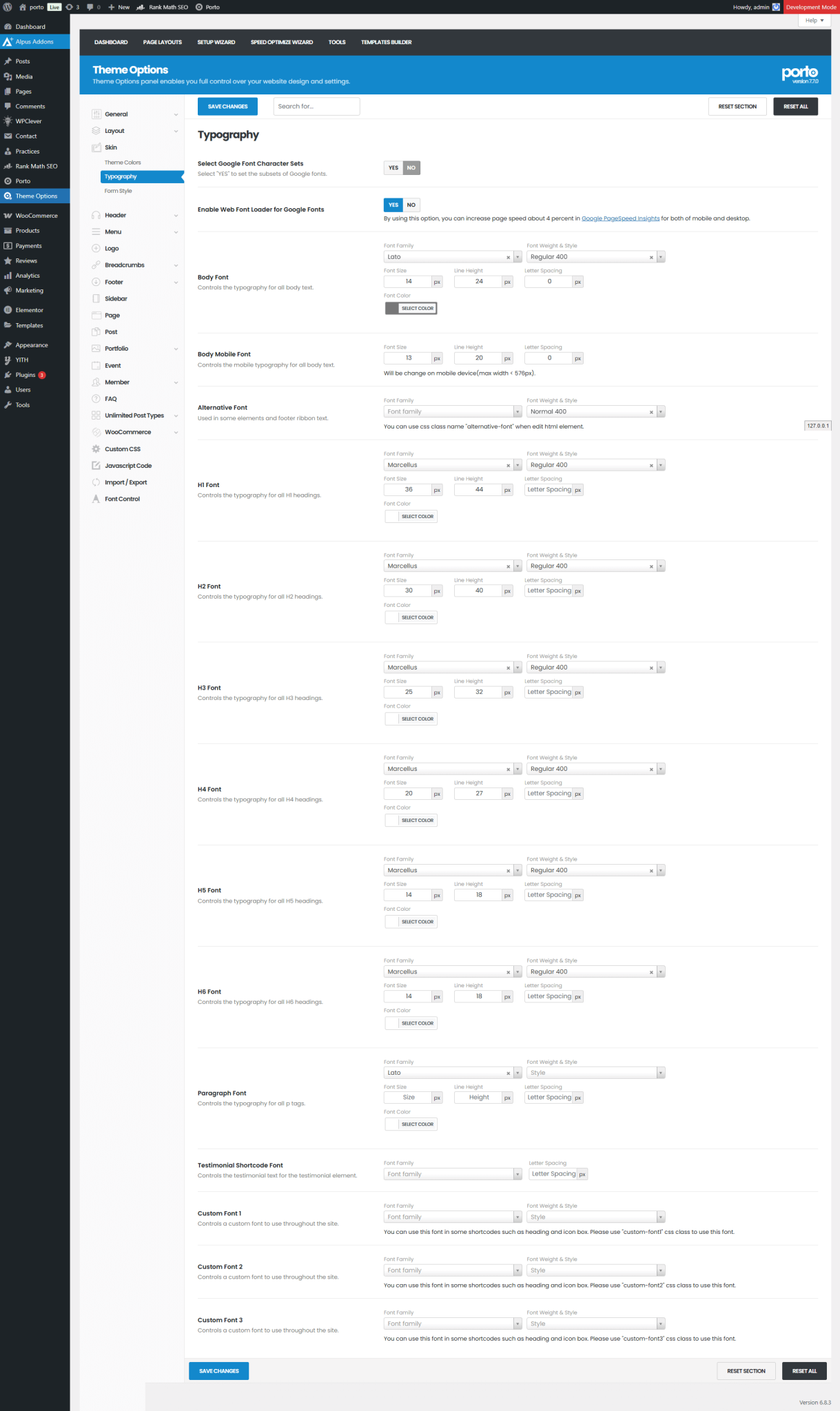 Typography Setup - Porto Documentation