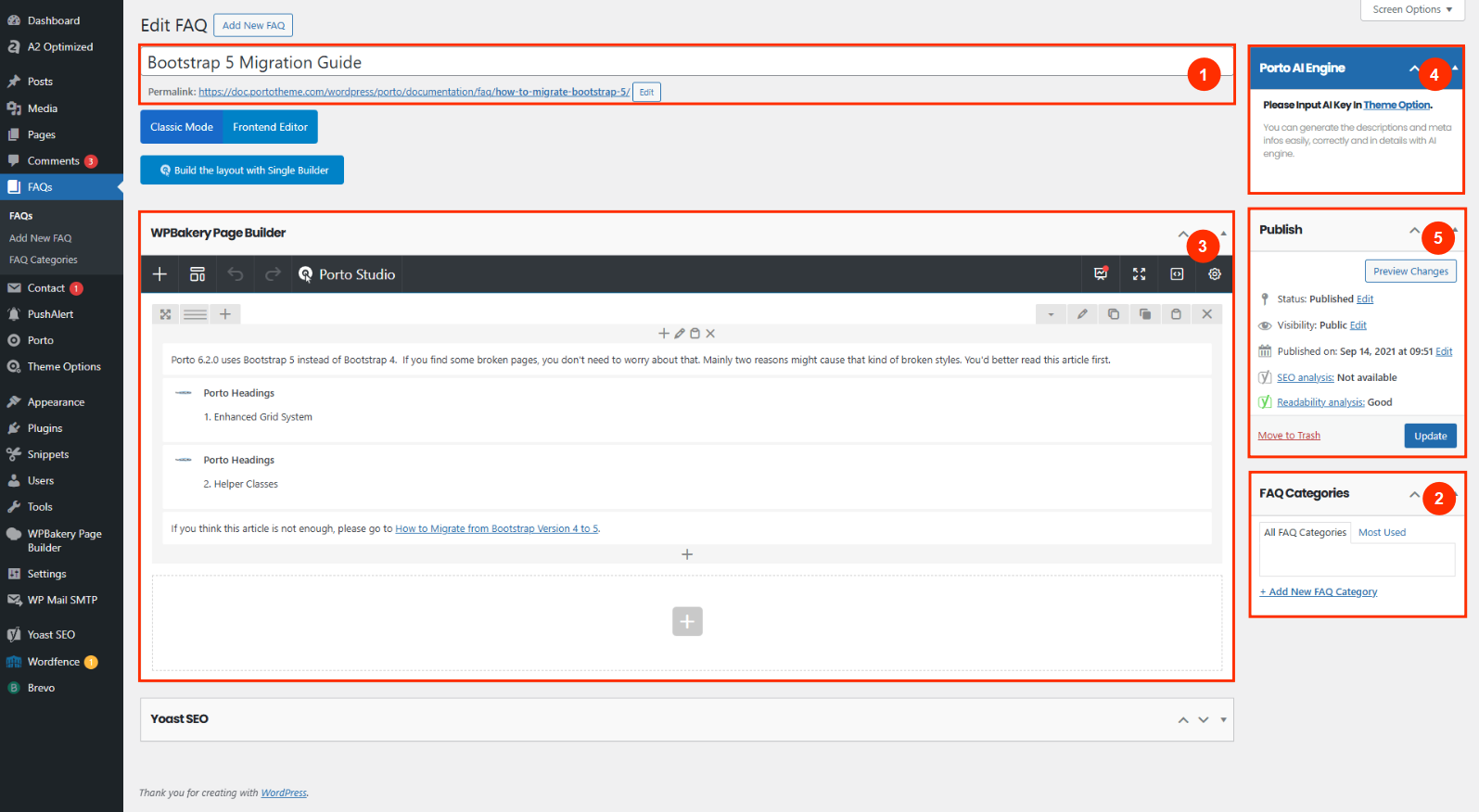 FAQ Data Fields provided by Porto WordPress Theme - Porto Documentation