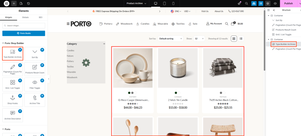 Porto Type Builder Archives Element - Porto Documentation