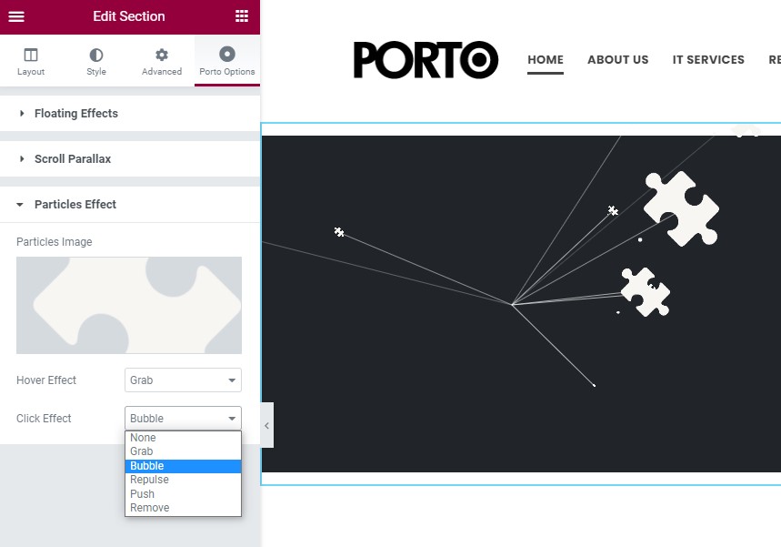 Hoverdir & Particle Effect - Porto Shortcodes