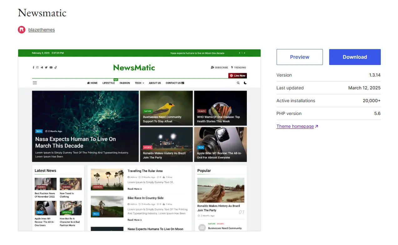 Newsmatic Theme