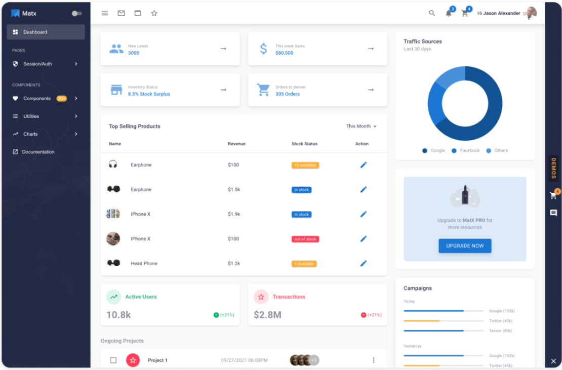 Matx React Material Design Admin Dashboard Template