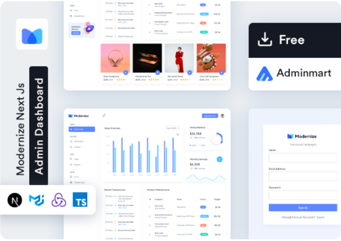 Modernize Free Next Js Admin Template Dashboard Free