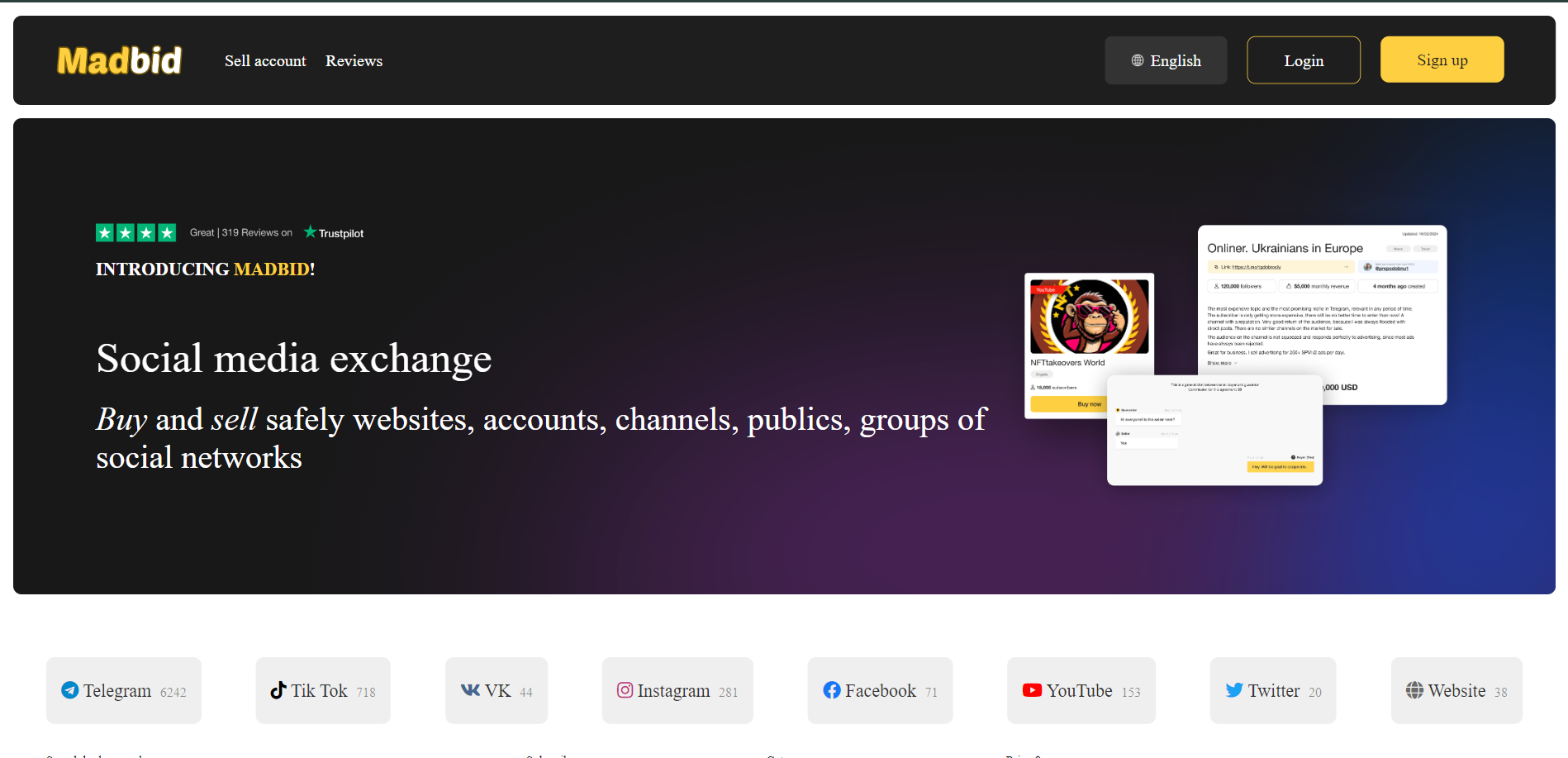 TikTok Live Accounts Madbid.com 