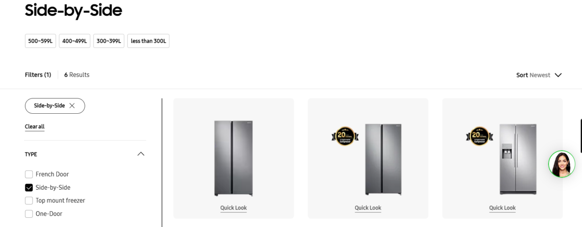 Samsung side-by-side fridges