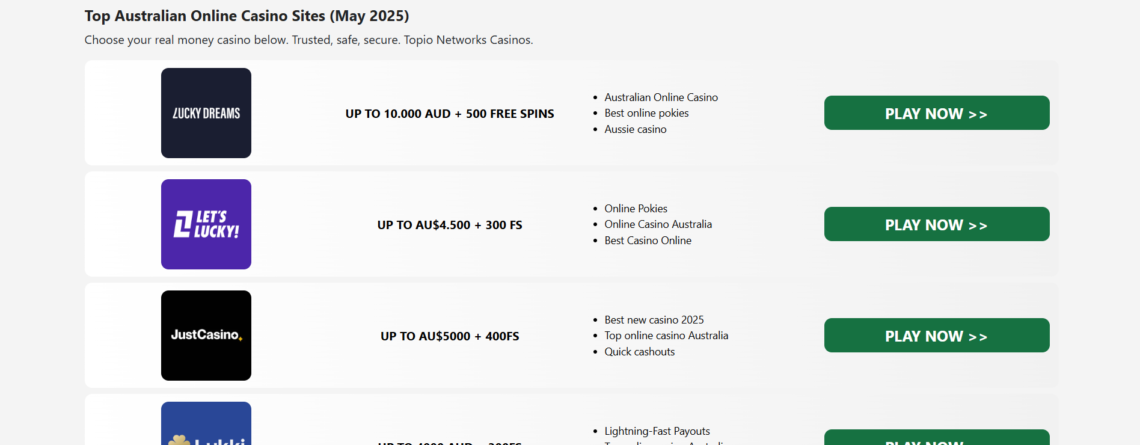 one-click signups Australian online casinos