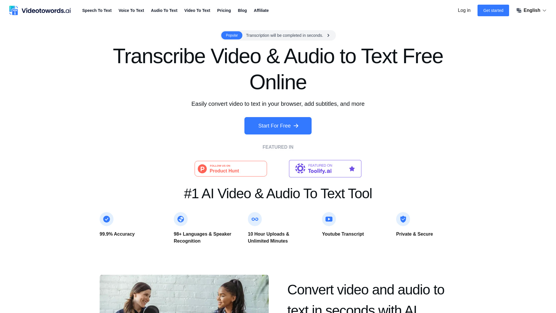 Videotowords Review: Unmatched Accuracy for Transcribing Speech to Text