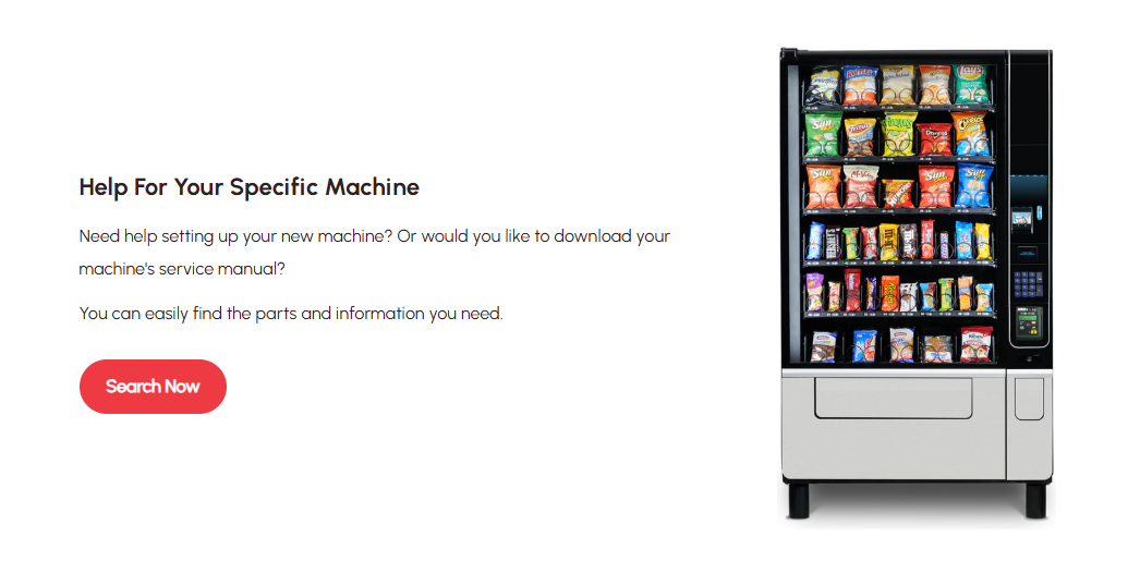vending machine website design 