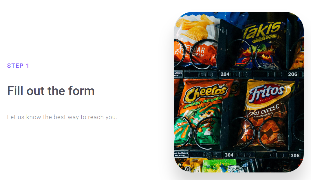 vending machine website design 