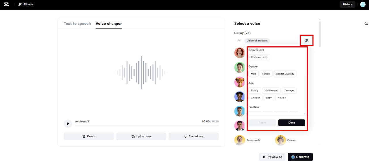 AI voice changer with accent and style customization 