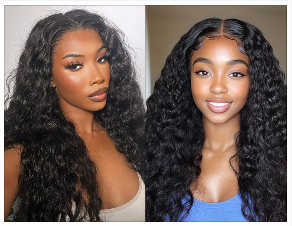 human hair half wigs and water wave wigs