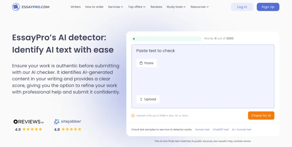 AI Detector Tool by EssayPro: Check Your Text Before You Submit It