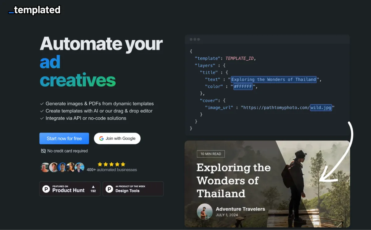 Templated (Image Automation API)