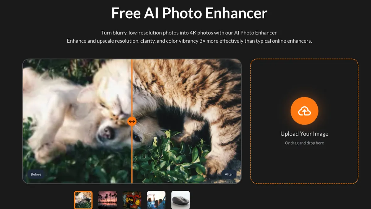 AIEnhancer AI Photo Enhancer tool interface
