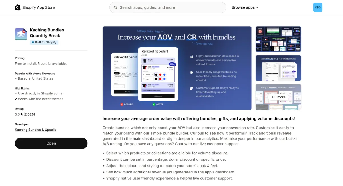 Kaching Bundles Quantity Break
