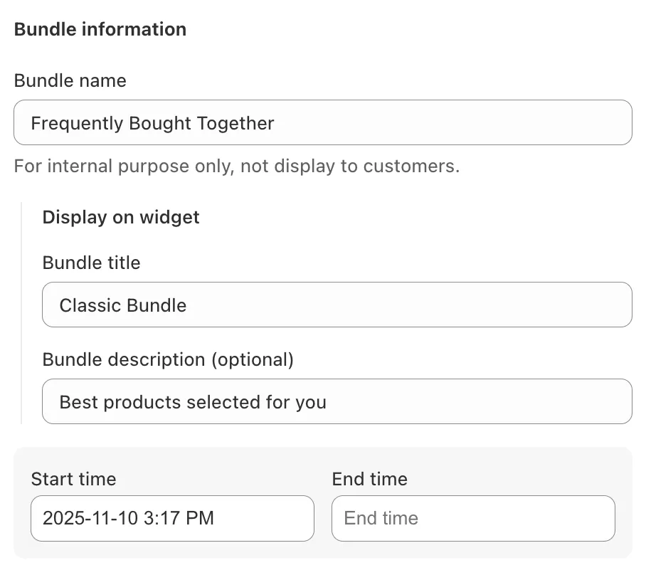 Step 4: Add a Bundle Title and Description.