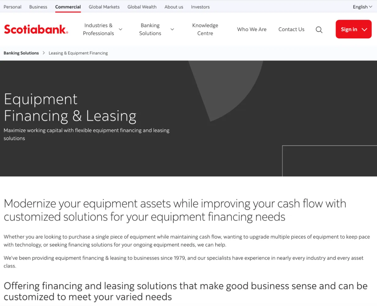 Scotiabank Equipment Financing & Leasing