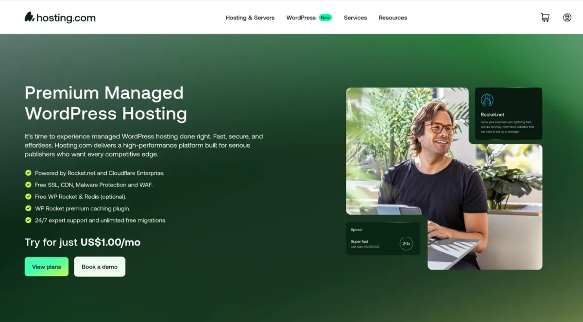 Managed WordPress Hosting from Hosting.com by Rocket.net