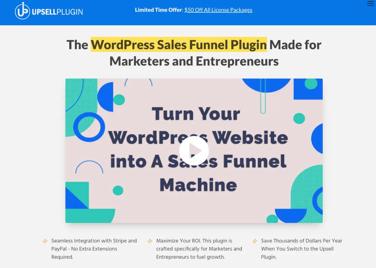 UpsellPlugin - The WordPress Sales Funnel Plugin