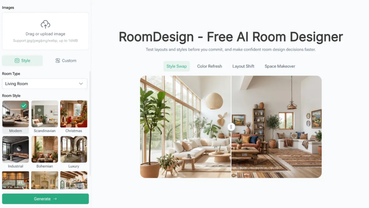 RoomDesign Homepage