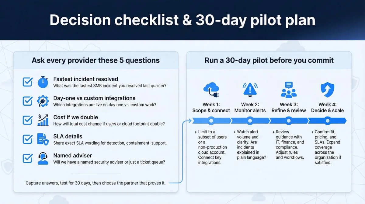 Decision checklist and next steps