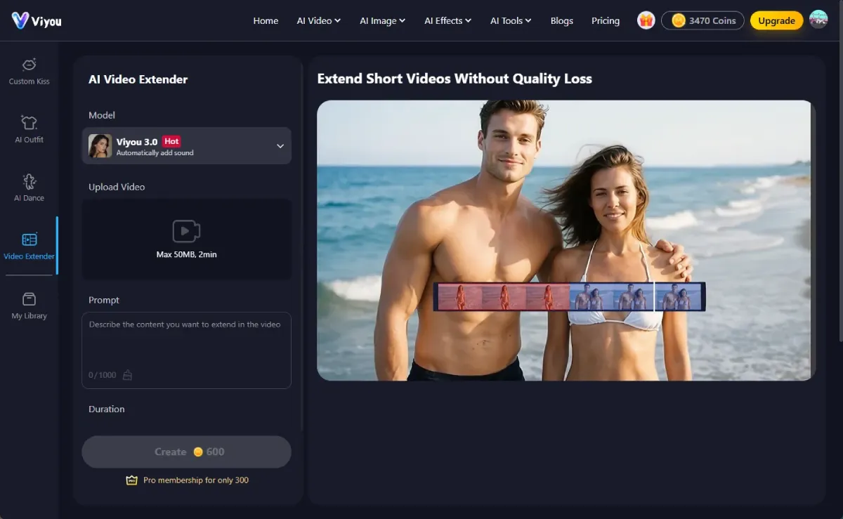 Make Memories Move: Viyou AI Video Extender & Custom Kiss Generator – Perfect for Every Occasion!