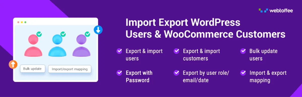 WordPress Users & WooCommerce Customers Import-Export