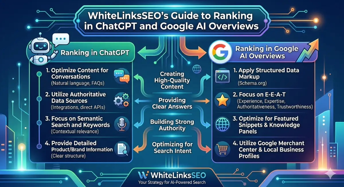 WhiteLinksSEO’s Guide to Ranking in ChatGPT and Google AI Overviews: The New Rules of AI SEO in 2026